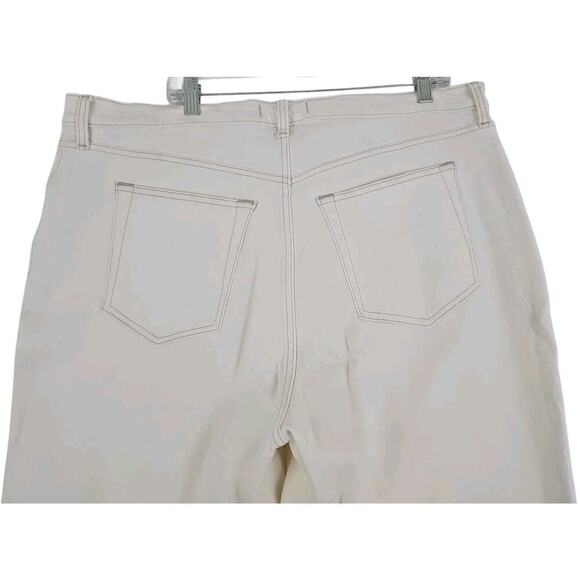 ABERCROMBIE & FITCH~Woman Plus Sz 35/20~Ivory Curve Love The 90s Straight Jeans. - Picture 11 of 16